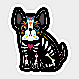 weiner dog Skull pug dog halloween Sticker